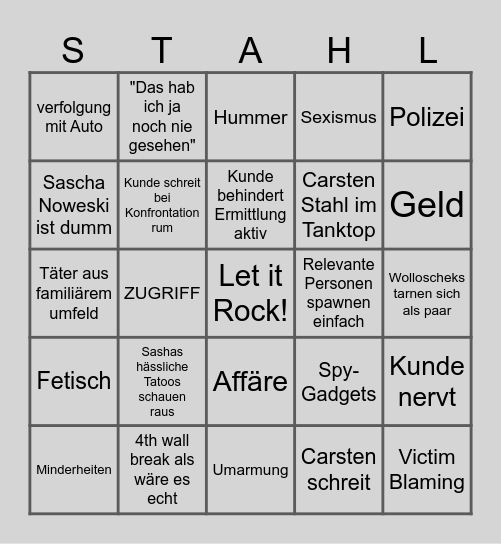 Privatdetektive im Einsatz Bingo Card