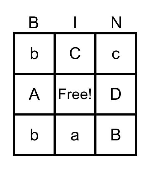 ABC bingo Card