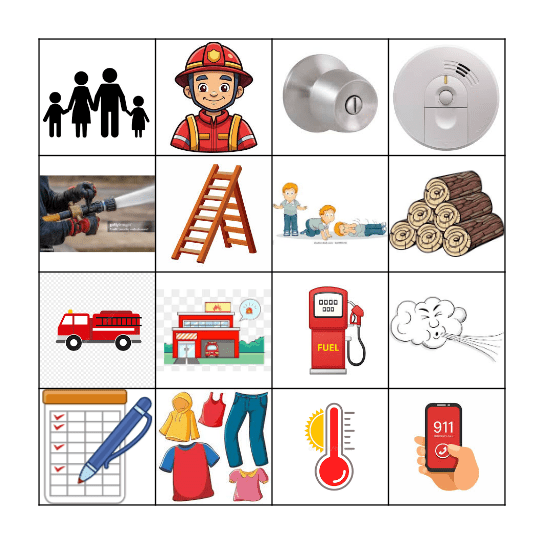 Fire Safety Bingo Card