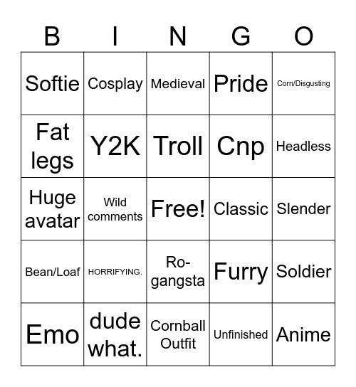 roblox cac bingo by limeo281 Bingo Card