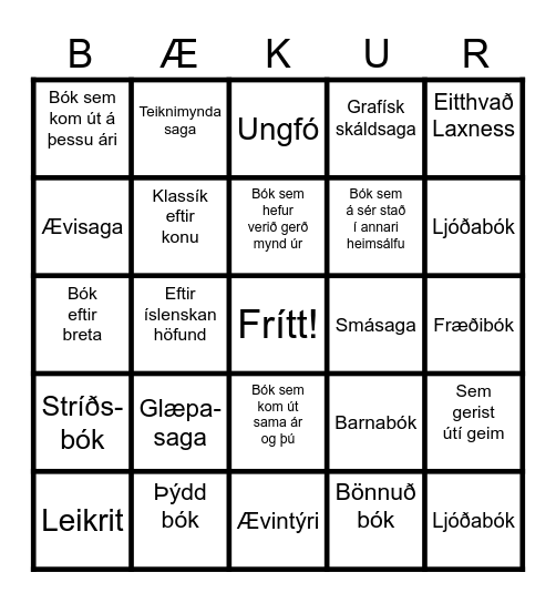 Bóka-bingó 26 Bingo Card