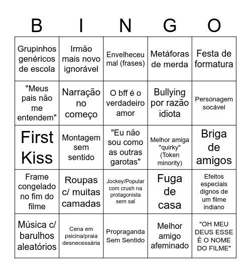 Bingo Filme Teen Duvidoso Bingo Card