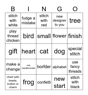 Stitch Bingo Card