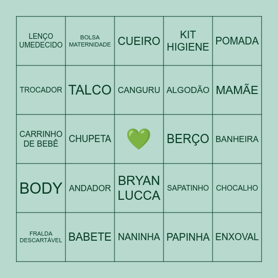 BINGO DO BRYAN LUCCA Bingo Card