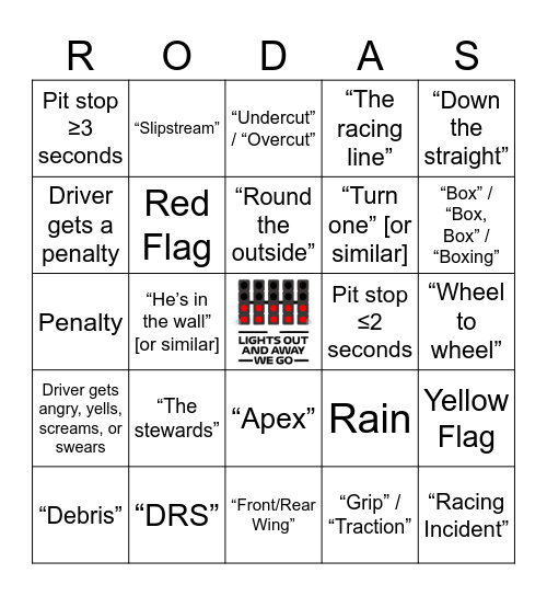 F1 BINGO Card