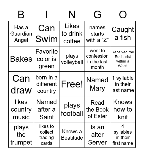 Find Some Who... Bingo Card