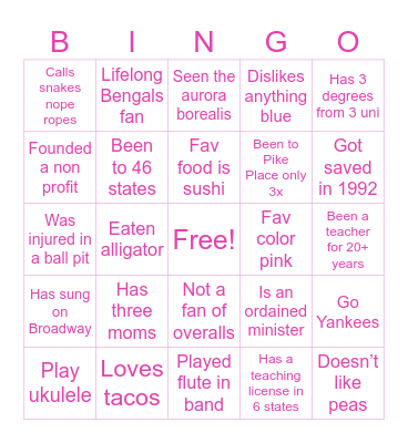 Friendsgiving Bingo Card
