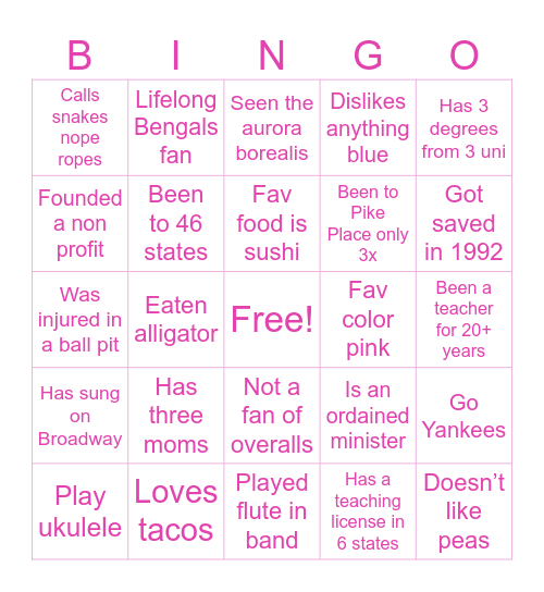 Friendsgiving Bingo Card