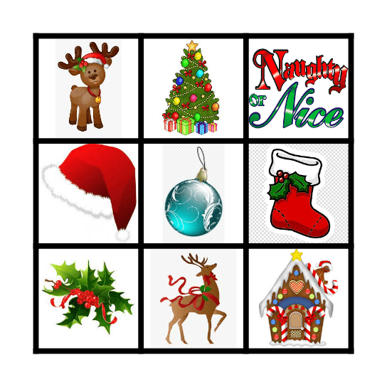 Christmas Picture Bingo Card