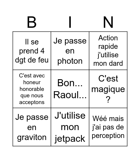 Untitled Veshral Bingo Card