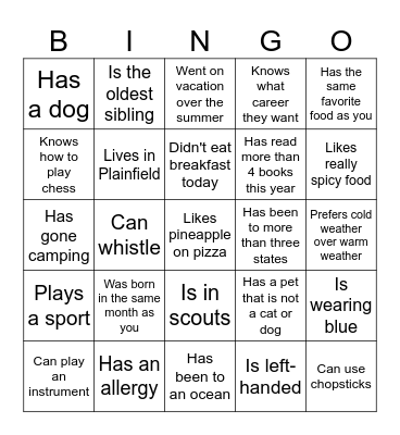 Icebreaker Bingo: Find Someone Who Bingo Card