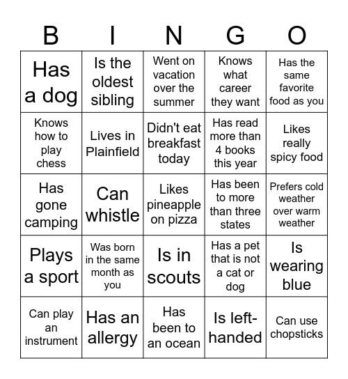 Icebreaker Bingo: Find Someone Who Bingo Card