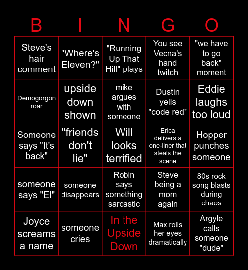 Upside Down Bingo Card