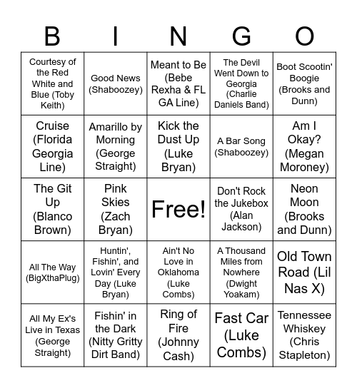 Stevie's 15th Birthday Country Bingo! Bingo Card
