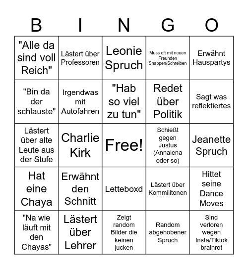 Robin Bingo Card
