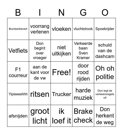Peter Bingo Card