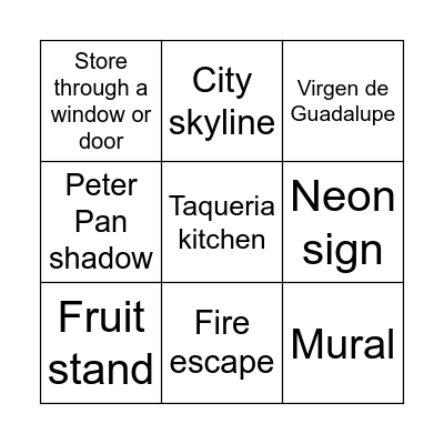 Mission Bingo Card