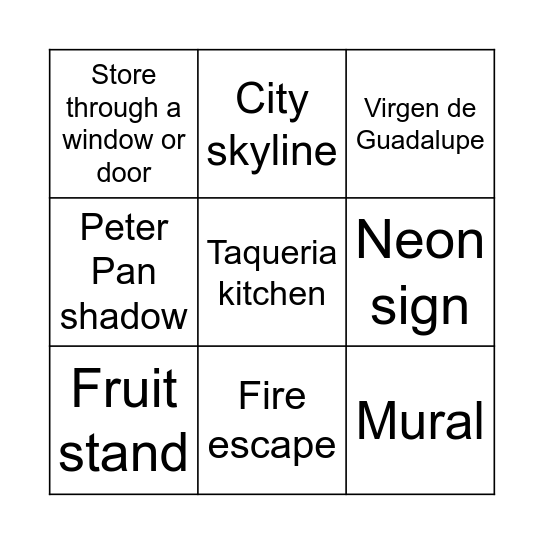 Mission Bingo Card