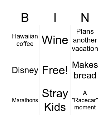 Becky FFXIV Bingo Card