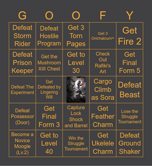 KH2 Randomizer Bingo Card