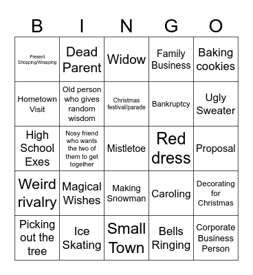 Christmas Movie Magic Bingo Card
