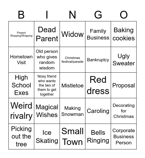 Christmas Movie Magic Bingo Card