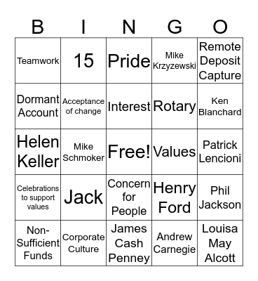 Oregon Networking Exchange Bingo Card