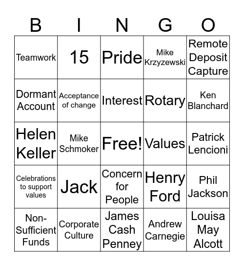 Oregon Networking Exchange Bingo Card
