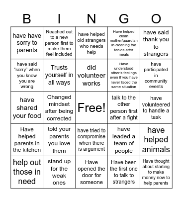 UHV Module 3!! Bingo! Bingo Card