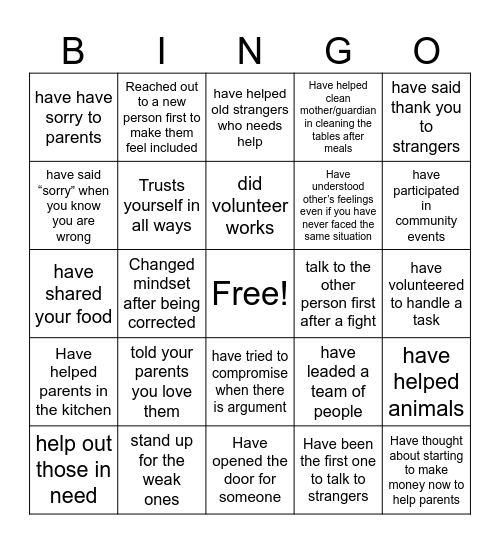 UHV Module 3!! Bingo! Bingo Card