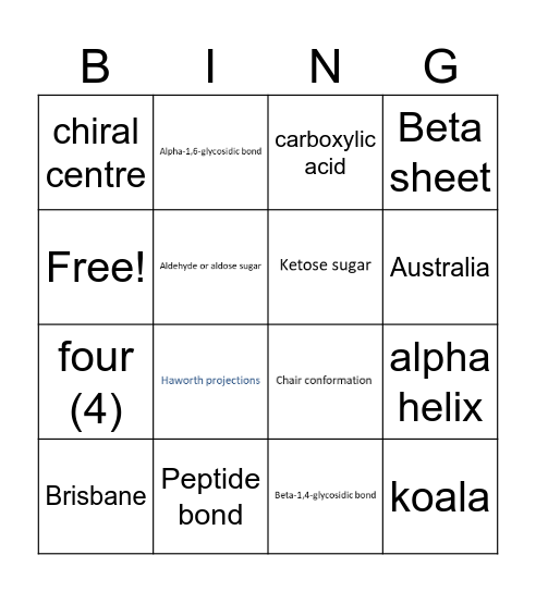 CHINA Bingo Card