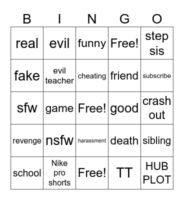 reddit stories Bingo Card