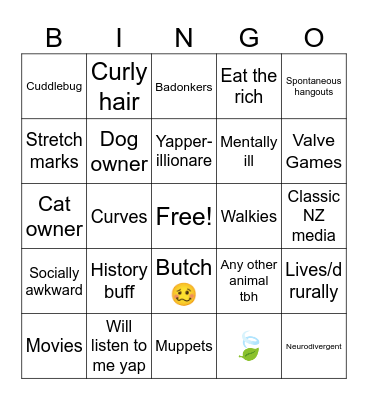 Are you Madi's (the original) type Bingo Card