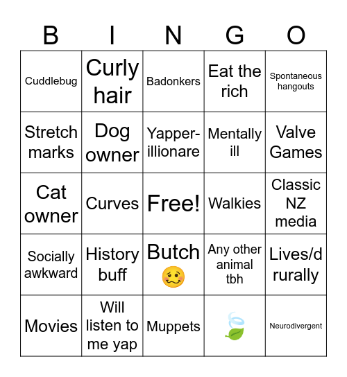 Are you Madi's (the original) type Bingo Card