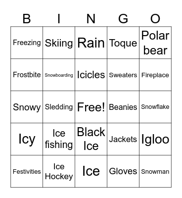 Winter Bingo Card