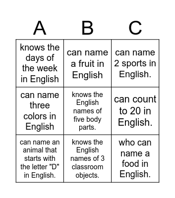 FIND SOMEONE WHO Bingo Card