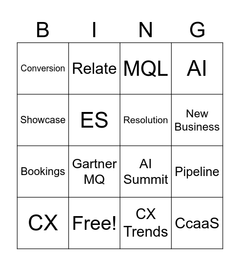 APAC Marketing Bingo Card