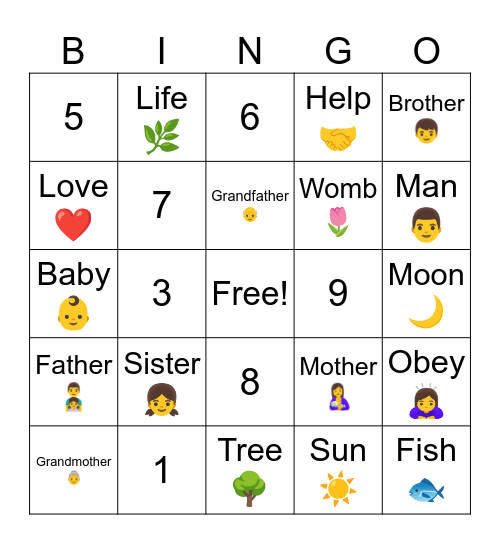 ELM Bingo Card