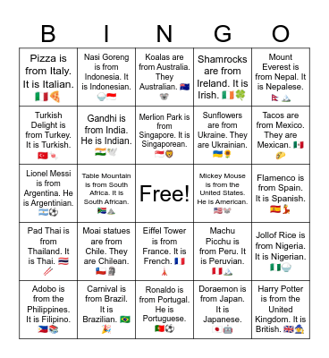 B7 L3 BTS is from Korea. They are Korean. 🇰🇷🎤 Bingo Card