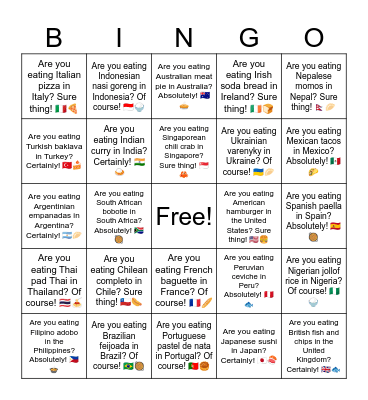 B7 L4 Are you eating Korean kimchi in Korea? Of course! 🇰🇷🥬 Bingo Card