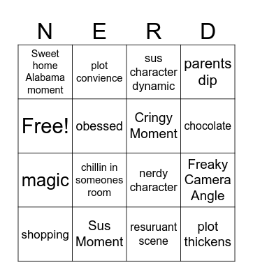 Netflix Anime Bingo Card