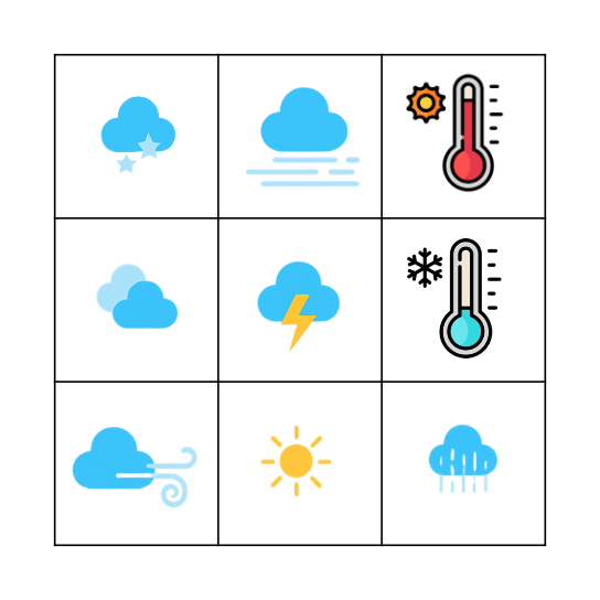 La météo Bingo Card