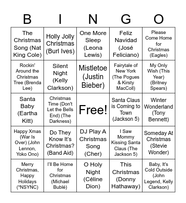 Christmas Bingo Card