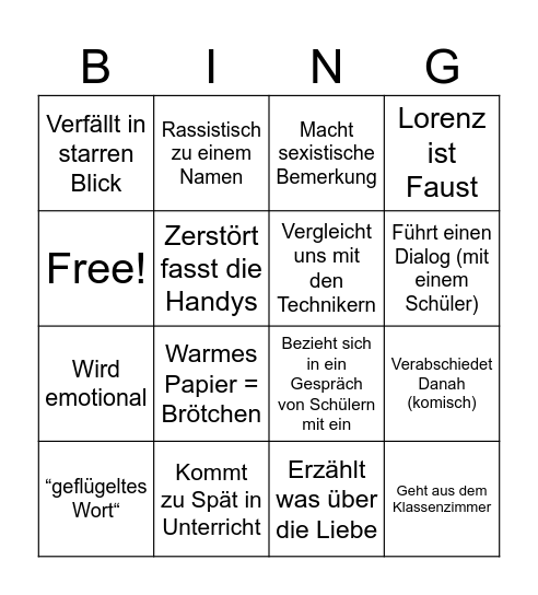Ralf Geistert Bingo Card