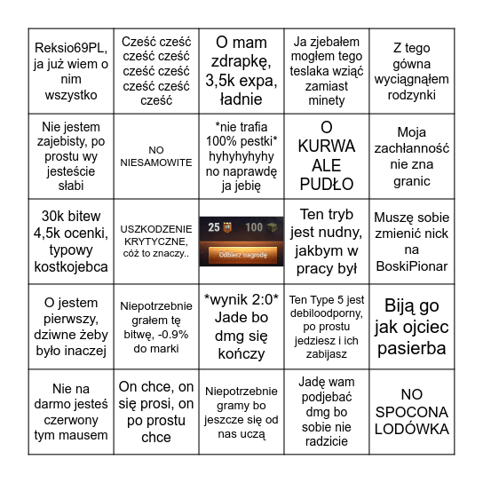 BINGO Z PIONAREM31 Bingo Card