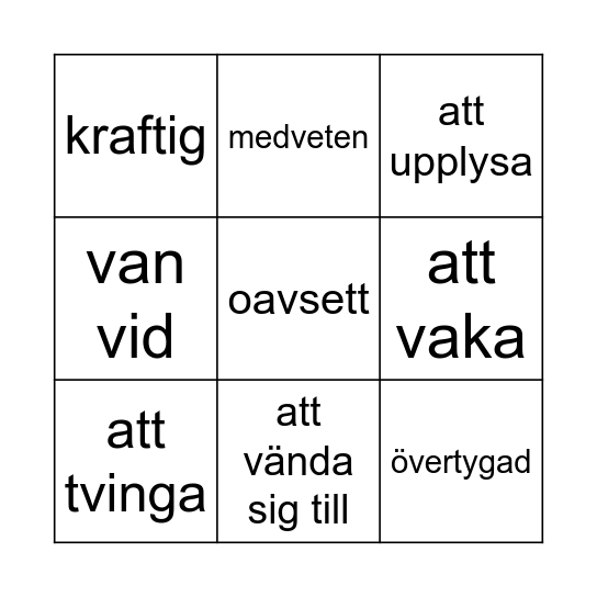 Lektion 20 Bingo Card
