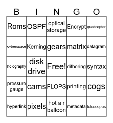 The New Way Things Work Bingo Card