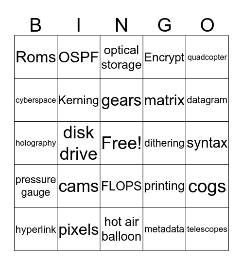 The New Way Things Work Bingo Card