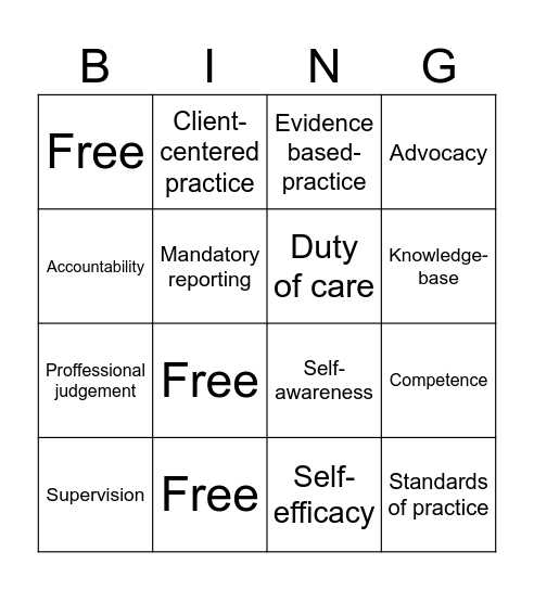 Competence Learn & Teach Bingo Card