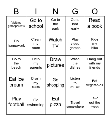 C4 Frequency Bingo Card